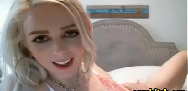  Blue Eyed Blonde Sorayax20 Uses Her New Toys During Webcam